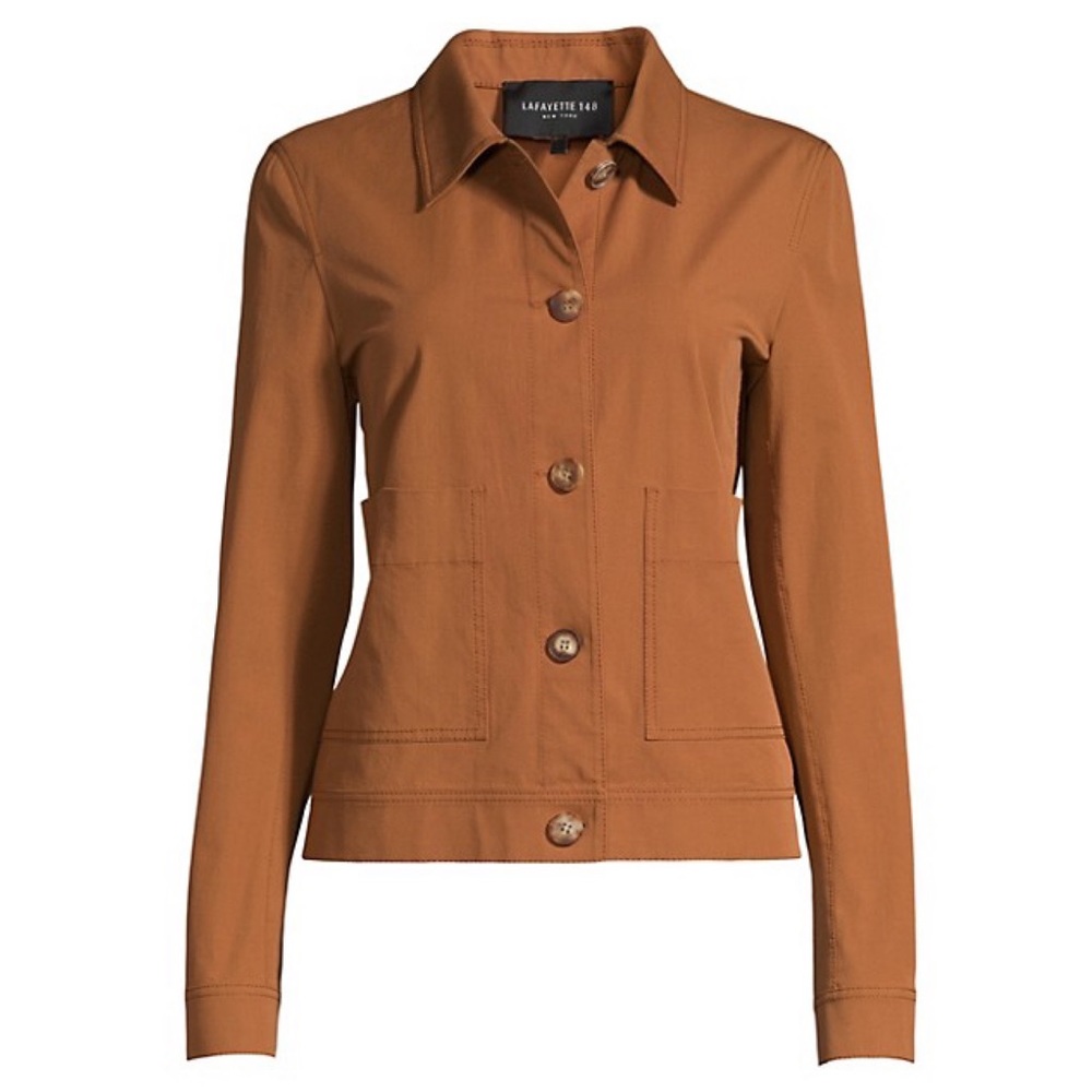 Lafayette 148 Skylar Patch Pocket Jacket Spice M